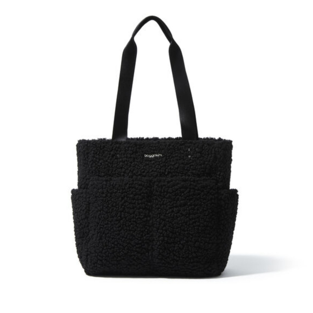 Baggallini Carryall Daily Black Shearling Tote